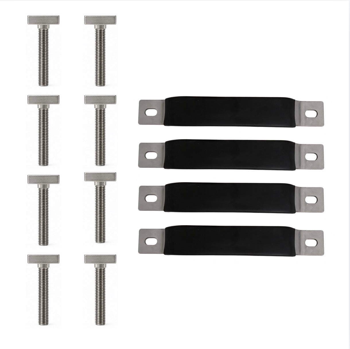Entire Fixing Kit Designed to Fit Tentbox Models (Except Go) 8x Fixing Rails, M8 Channel Bolts and Nyloc Nuts + 4 Fixing Handles