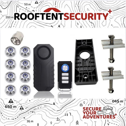 8 x M8 Fits TentBox/Roof Tent Anti-Theft Security Nuts And Alarm + Holder BUNDLE